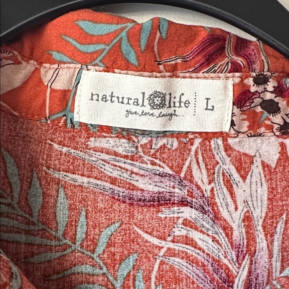Natural Life Rebecca Midi Dress Terracotta Floral Pattern Size Large - Picture 7 of 14